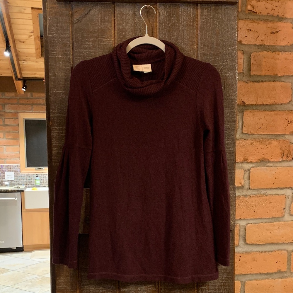 Anthropologie Saturday Sunday Rachel Sweater Turtleneck Pullover Size XS Plum - Picture 3 of 4